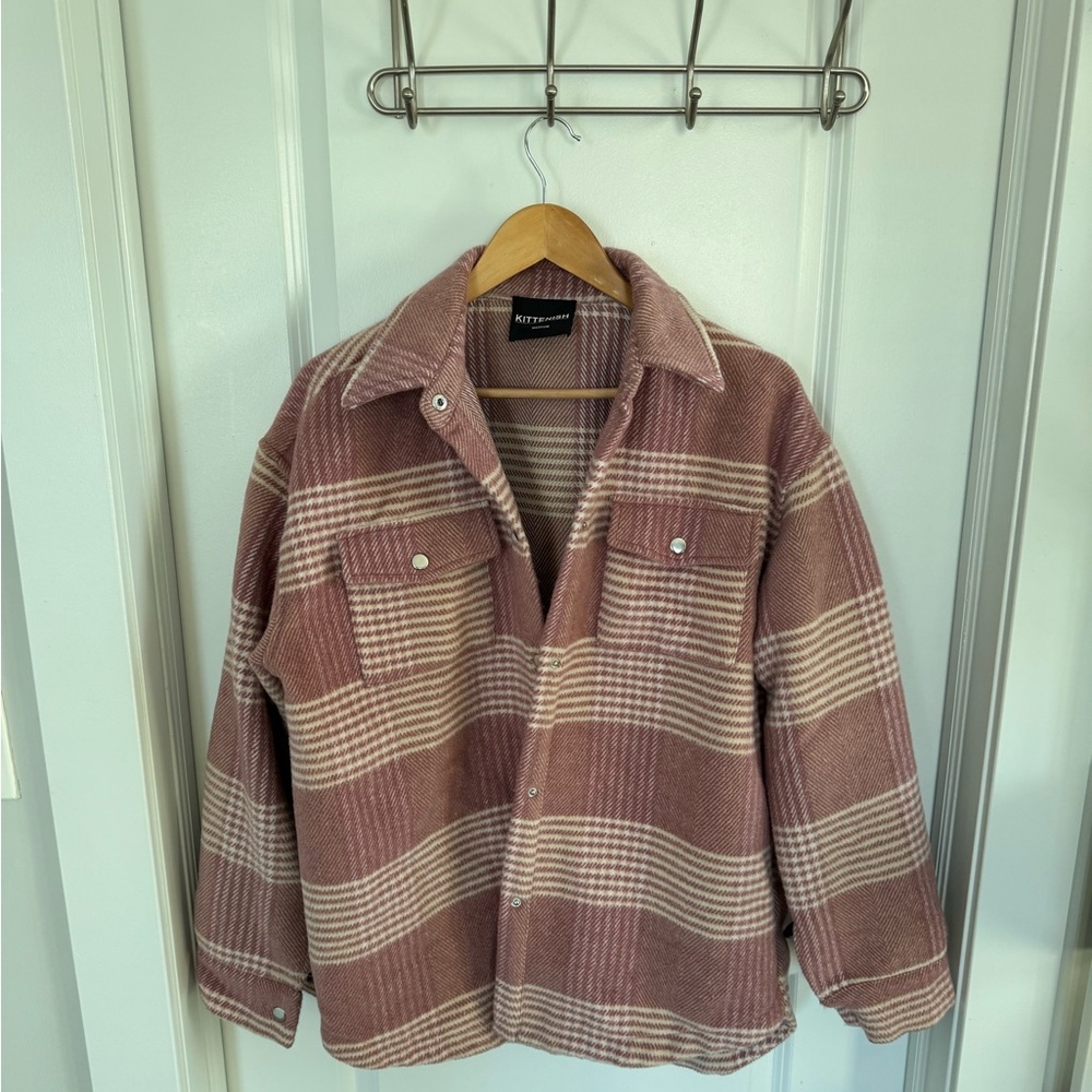 Kittenish Pink Plaid Shacket